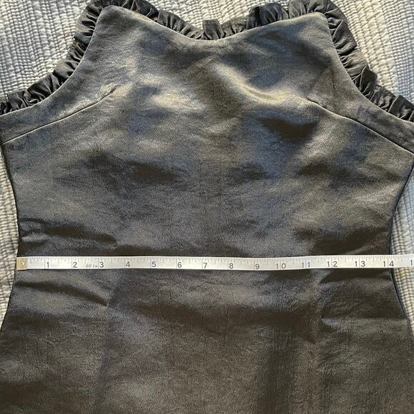 Y2k 90s Satin Mini Dress Ruffle Date Night Black Size Small Hoco Prom - Picture 7 of 10